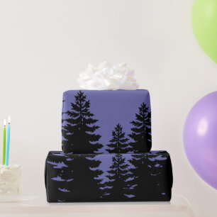 Minimalistisk lila svart gräs träd-silhuett presentpapper