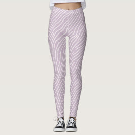 Minimalistisk lila vågig linjemönstrad gymstrumpa leggings