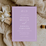 Minimalistisk Lilac Mauve Modern Calligraphy Bröll Inbjudningar<br><div class="desc">Meddela din speciella dag med denna minimalistiska lilac-mauve moderna kalligrafbröllopsinbjudan. Med en mjuk lilak-stark bakgrund, handskript för elegant och ren contemporary typografi blandar den här designen romantisk charm med modern enkelhet. Perfekt för vår bröllop, trädgårdsceremonier eller par som kärlek är tidlös men ändå ser snyggt ut. Anpassa med dina detaljer...</div>