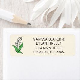 Minimalistisk Lily i Valley Bröllop Adress Returadress Etikett