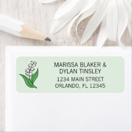 Minimalistisk Lily i Valley Bröllop Adress Returadress Etikett