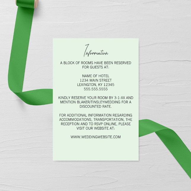 Minimalistisk Lily i Valley Bröllop Tilläggskort (Skapare uppladdad)