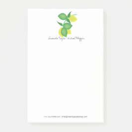 Minimalistisk Lime och Citron Limoncillo Post-it Block