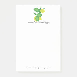 Minimalistisk Lime och Citron Limoncillo Post-it Block