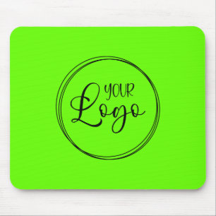 Minimalistisk limegrön enfärgslogotyp musmatta