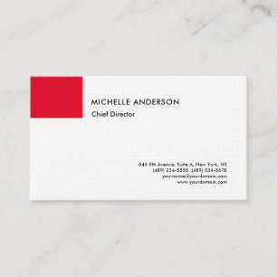 Minimalistisk Linen Red White med enkel Profession Visitkort