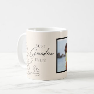 Minimalistisk linje blomster skrift kaffemugg