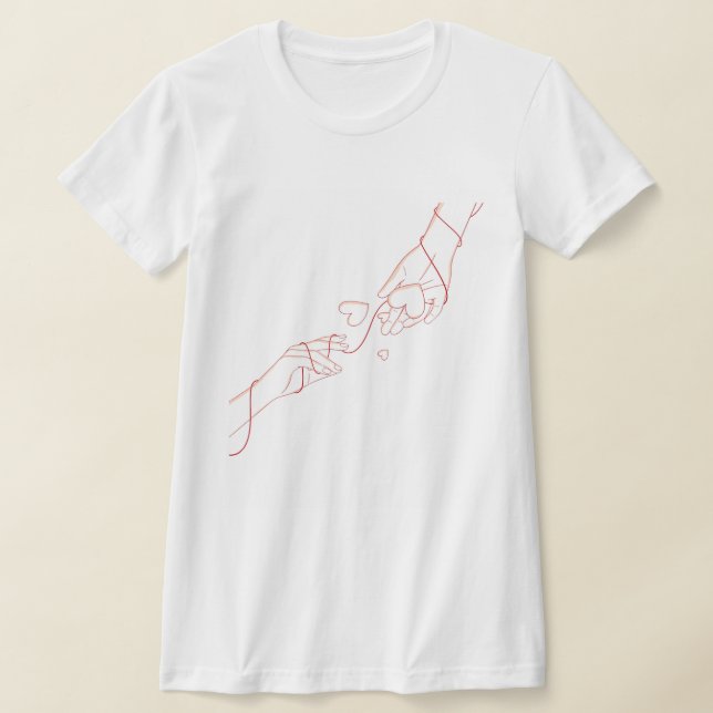 Minimalistisk Linje Kärlek T-Shirt (Laydown)