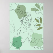 Minimalistisk Linje Konst Affisch
