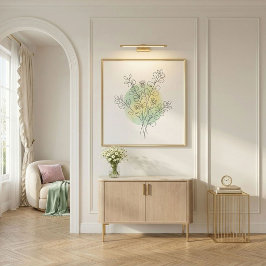 Minimalistisk Linje Konst Blomma Abstrakt Akvarell Canvastryck