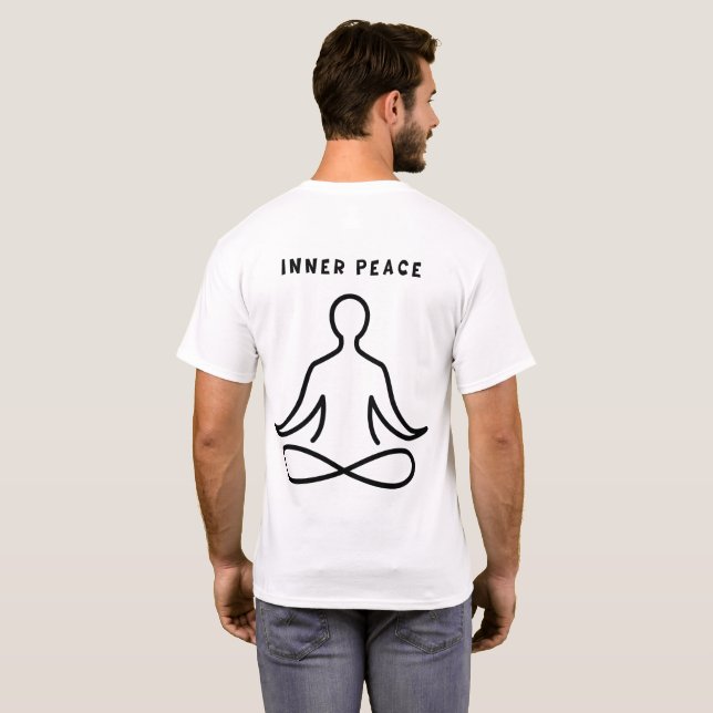 Minimalistisk Linje Konst för Inre Frid Yoga T Shirt (Hel baksida)