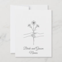 Minimalistisk Linje Konst Händer som håller Blommo