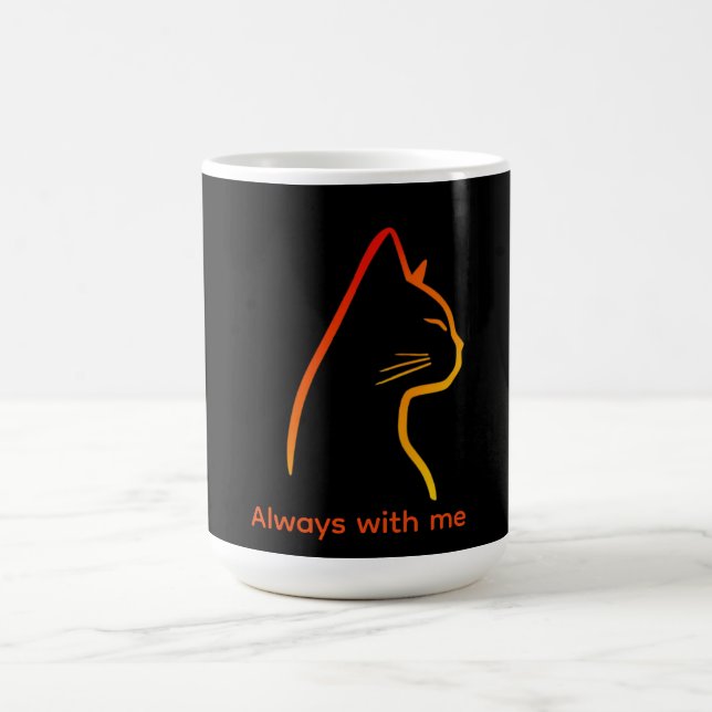 Minimalistisk linje konst husdjur porträtt kaffemugg (Center)