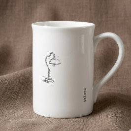 Minimalistisk Linje Konst Introvert Kaffe Mugg Pre Benporslin Mugg