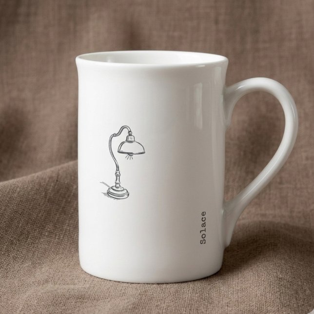 Minimalistisk Linje Konst Introvert Kaffe Mugg Pre Benporslin Mugg (Skapare uppladdad)
