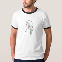 Minimalistisk Linje Konst Kvinna Silhuett Herr T-S T Shirt