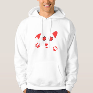 Minimalistisk linje konst om hundkärlek – söt vale hoodie