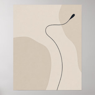 Minimalistisk linje kurv konst poster