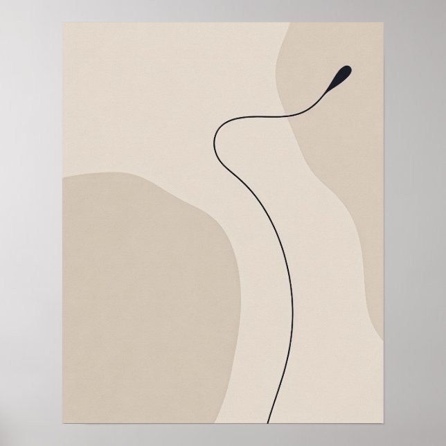 Minimalistisk linje kurv konst poster (Framsidan)