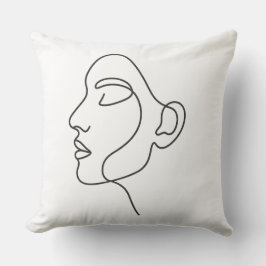Minimalistisk linjekonst Ansikte Kudde