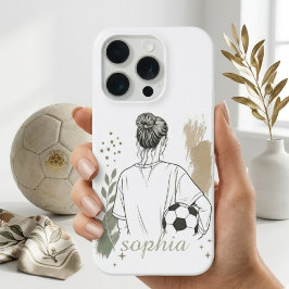 Minimalistisk linjekonst av kvinnlig fotbollsspela