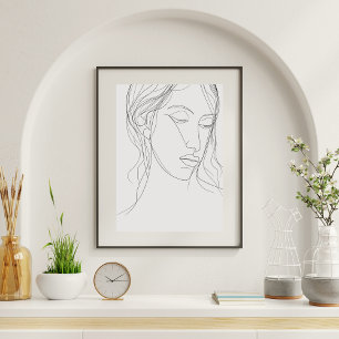 Minimalistisk linjekonst för kvinnor poster