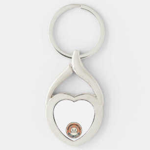 Minimalistisk Linjekonst Katt Kattälskare Present Twisted Heart Silverfärgad Nyckelring