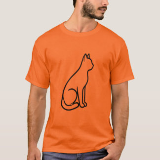 Minimalistisk linjekonst kattdesign t shirt