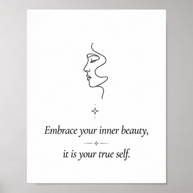 Minimalistisk Linjekonst Kvinna Ansikte Poster (Framsidan)