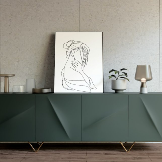 Minimalistisk linjekonst Kvinna Väggkonst | Modern (Skapare uppladdad)