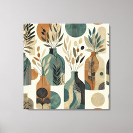 Minimalistisk linjekonst med jordnära toner och Lö Canvastryck