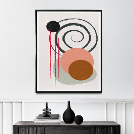Minimalistisk linjekonst, Mid Century Art Poster