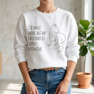 Minimalistisk Linjekonst Sarkastisk Kattälskare T Shirt