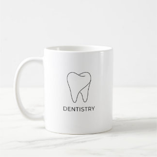 Minimalistisk linjekonst Tand Odontologi Kaffe Mug Kaffemugg