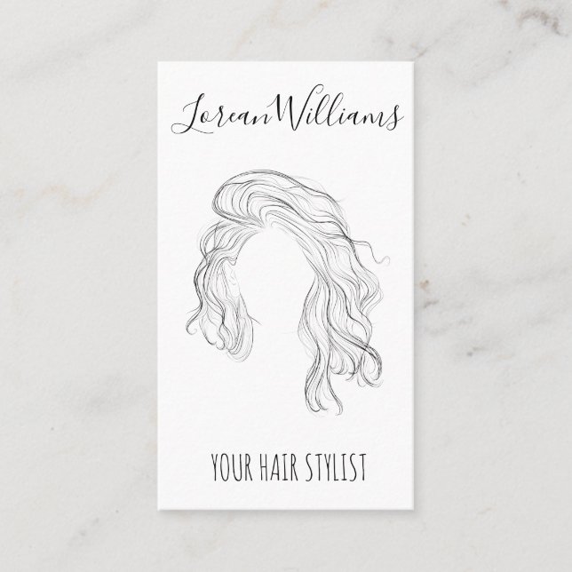 Minimalistisk linjekonst Vågigt natthårstidsslista Visitkort (Framsida)