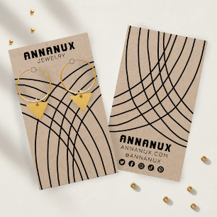 Minimalistisk Linjer Earring Jewelry Visning KRAFT Visitkort