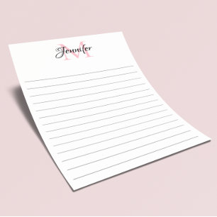 Minimalistisk linjerad personlig monogram brevpapper