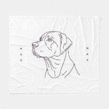 Minimalistisk linjkonst Labrador Retriever Fleece 