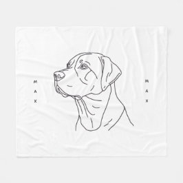 Minimalistisk linjkonst Labrador Retriever Fleece 