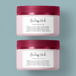 Minimalistisk lista över ingredienser i modern skr adressetikett