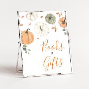 Minimalistisk lite Pumpkin Bokar och gåvor Poster