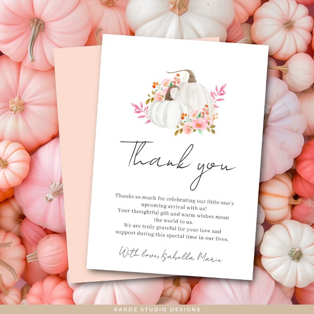 Minimalistisk liten babystövel tack kort (The card is shown in 3.5 x 5 inches, personalize and choose paper and corner type before checkout.)