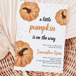 Minimalistisk liten pumpa-babyfirande inbjudningar