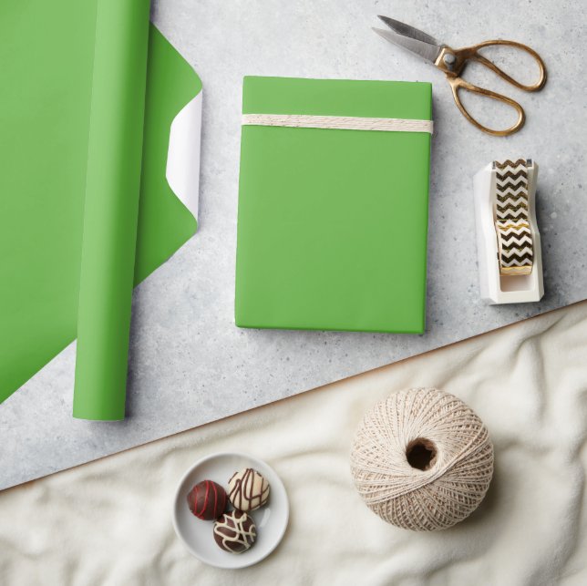 Minimalistisk ljus enfärgad äppelgrön inslagspappe presentpapper (Hantverk)