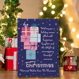 Minimalistisk ljus, färgstark jul julkort