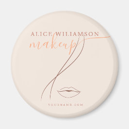 Minimalistisk ljus persikofärgad Makeup Artist Lin Magnet