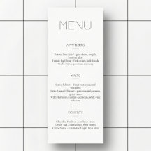 Minimalistisk Ljus Restaurang Eller Bröllopsmeny