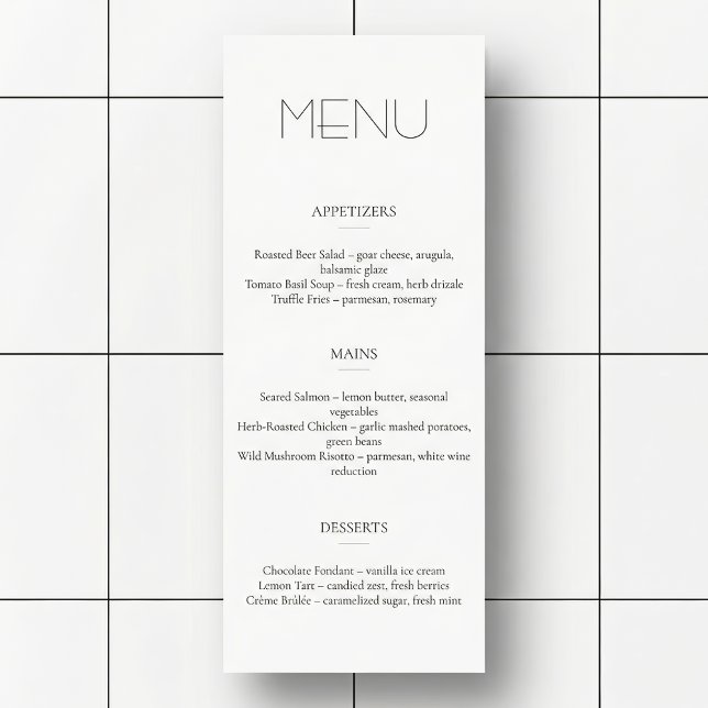 Minimalistisk Ljus Restaurang Eller Bröllopsmeny Program (Skapare uppladdad)