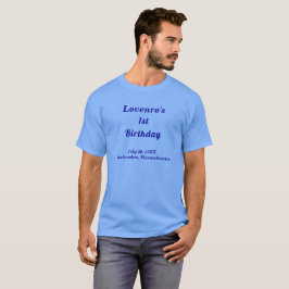 Minimalistisk ljusblå födelsedagspresent till papp t shirt