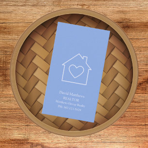 Minimalistisk ljusblå Realtor Real Gods Visitkort